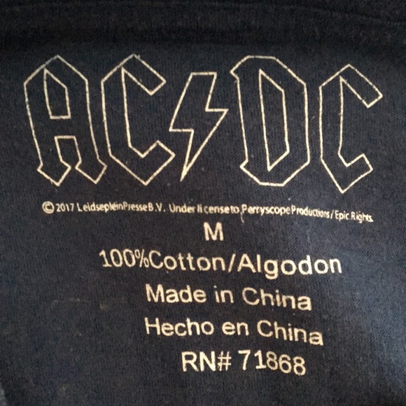 AC/DC Band Graphic T Shirt With Chest Cut-Out ACDC - Picture 6 of 6